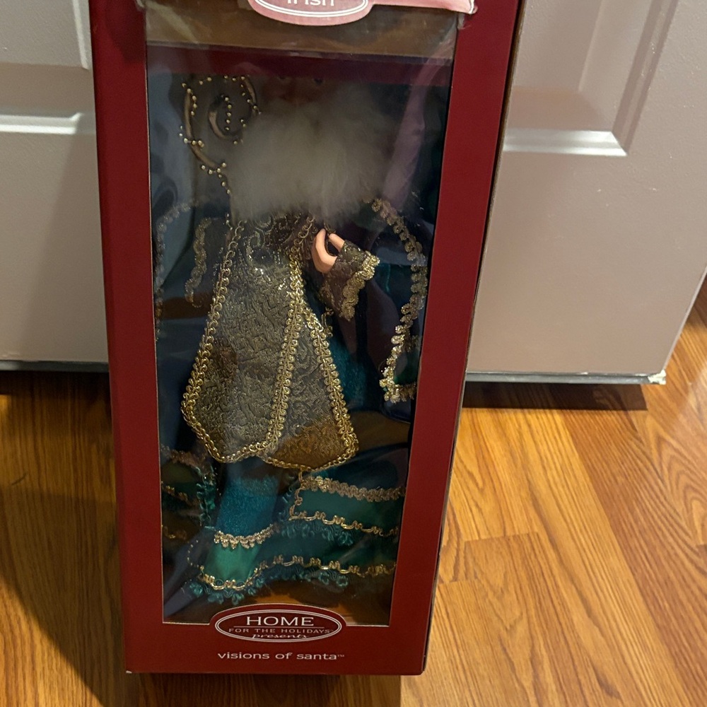 Elegant Santa Figurine with Gold and Blue Accents